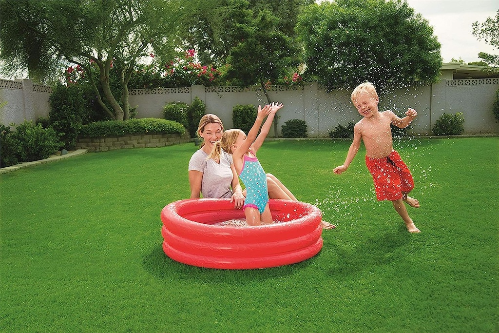 Piscine pataugeoire gonflable ronde 3 boudins 102 x 25 cm, 3 couleurs assorties BW51024_4