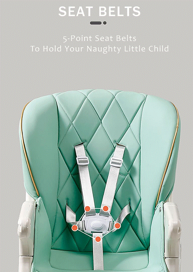 Chaise haute bébé réglable Vert