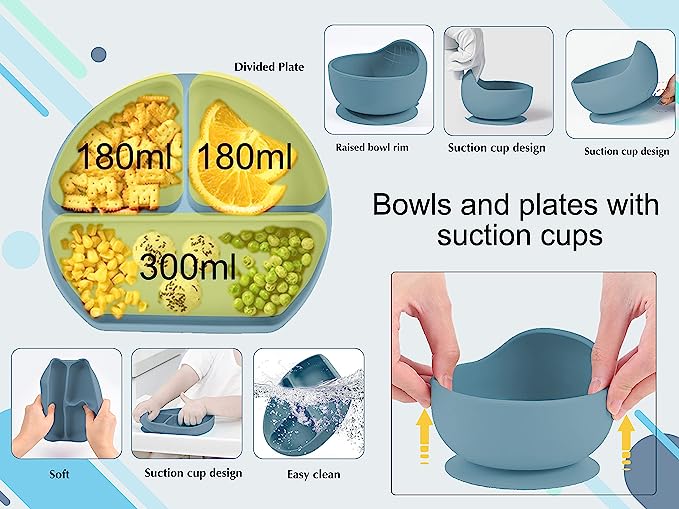 Magnifique kit complet pour le repas en silicone, sans BPA