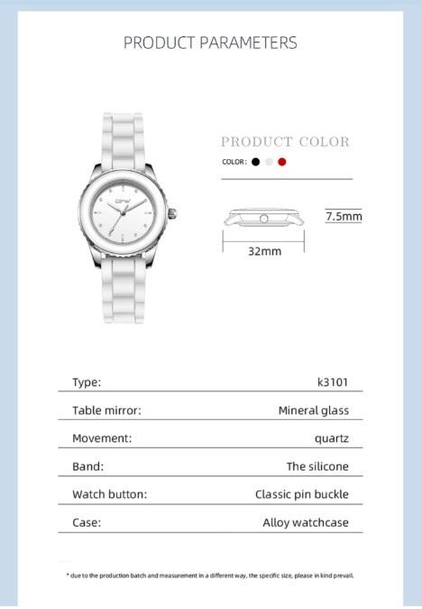 Montre Casuel à Quartz bracelet en silicone très doux. Idéal pour les enfants, ados ou femmes. Vendue avec sa boîte en métal noire.