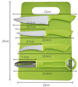 Kit de 2 couteaux, d'un éplucheur, d'une paire de ciseaux et sa planche à découper. Lames en acier inoxydables/ Coloris bleu.