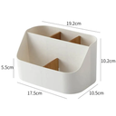 Boîte de rangement compartimentée en plastique avec séparations amovibles en bambou. L19,2cm x l17,5cm x H10,2 cm