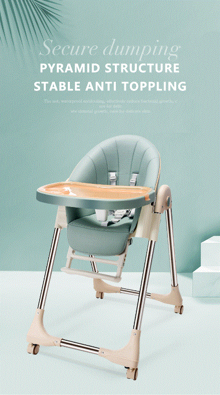 Chaise haute bébé réglable bleu