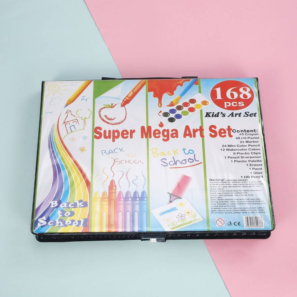 Super kit artistique avec peinture, feutres, crayons de couleurs, pastels...168 pièces._1