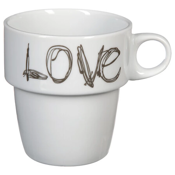 Rack 6 mugs m love 26cl, multicolore