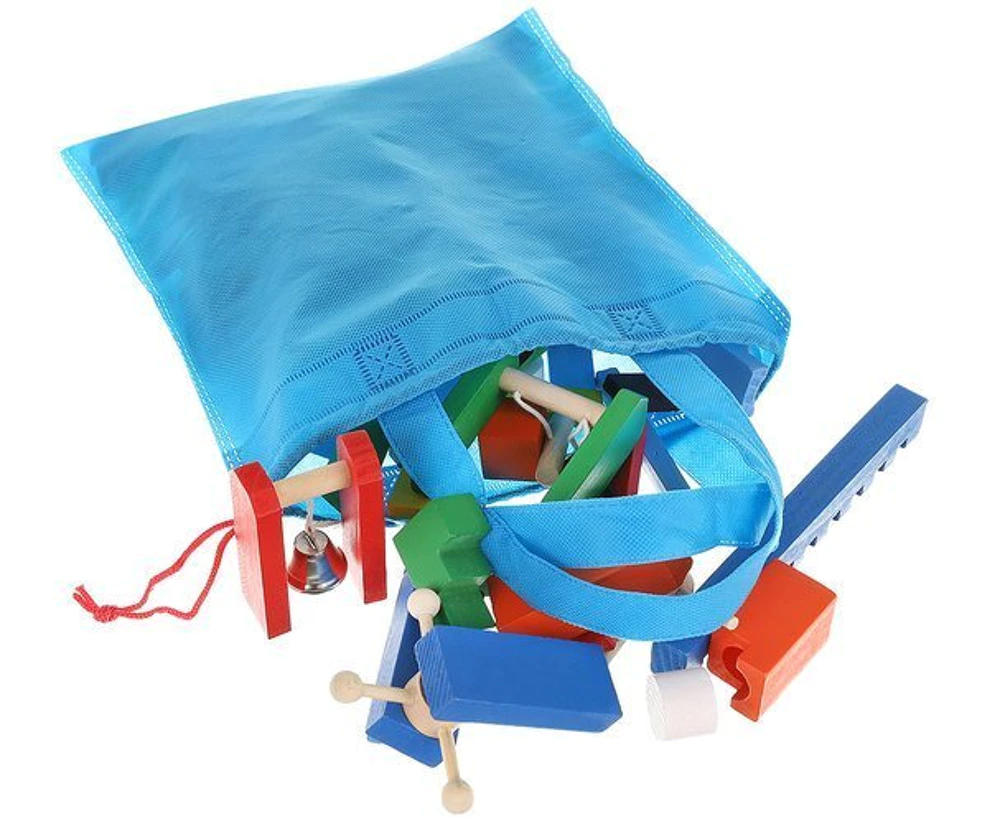 Puzzle de blocs de bois dominos coloré 1131