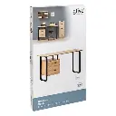 bureau effet bois / metal caisson, beige