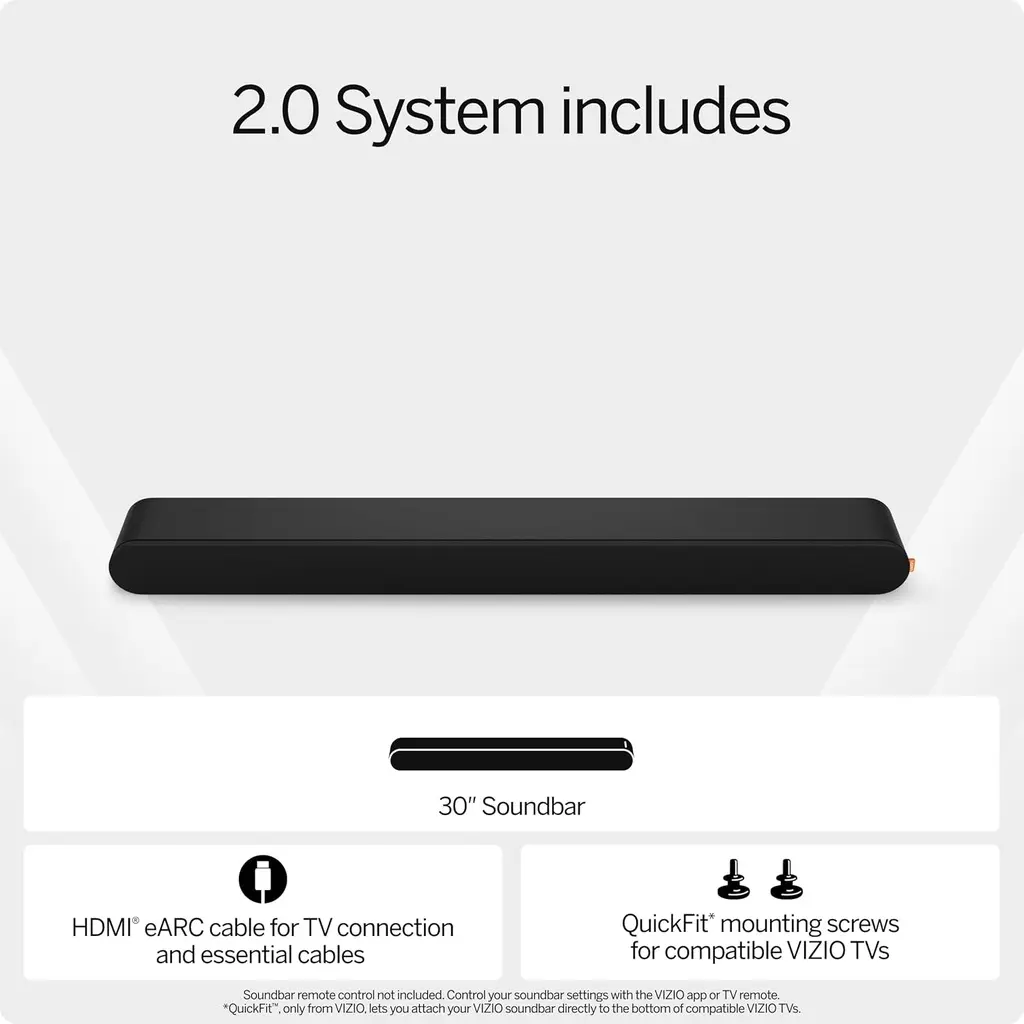 Vizio 2.0 Barre de son Dolby Atmos & DTS