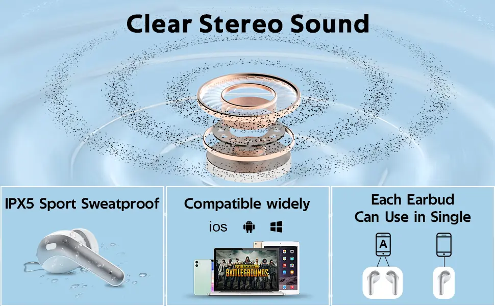 TAGRY X08 Ecouteurs Bluetooth sans fil