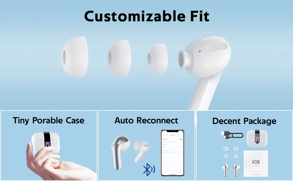 TAGRY X08 Ecouteurs Bluetooth sans fil
