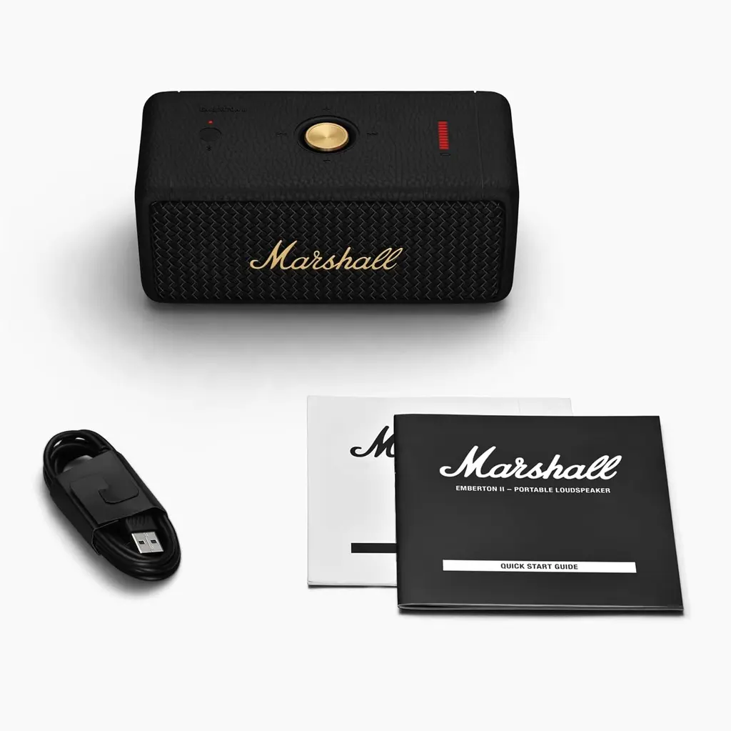 Marshall Emberton II – Enceinte Bluetooth portable (Noir & Laiton)  
