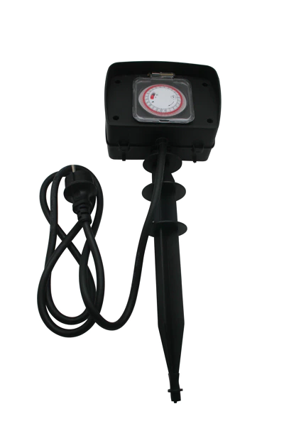 Prise de jardin sur piquet avec minuterie 1,5 m