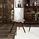 chaise transparente coussin cotele scott taupe