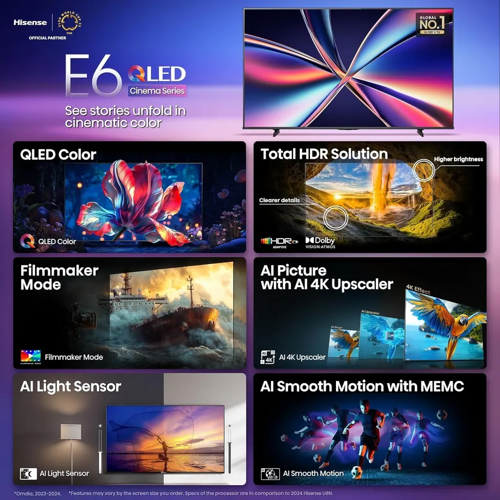 Hisense 85" E6 Cinema Series QLED 4K