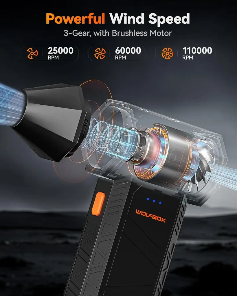 Wolfbox MF50 souffleur d'air 110k rpm