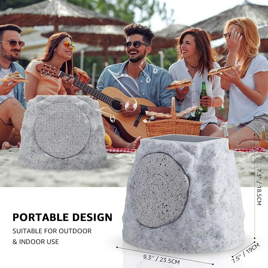 Speakers Rocher resistant à l'eau (2pcs) RGB Solaire