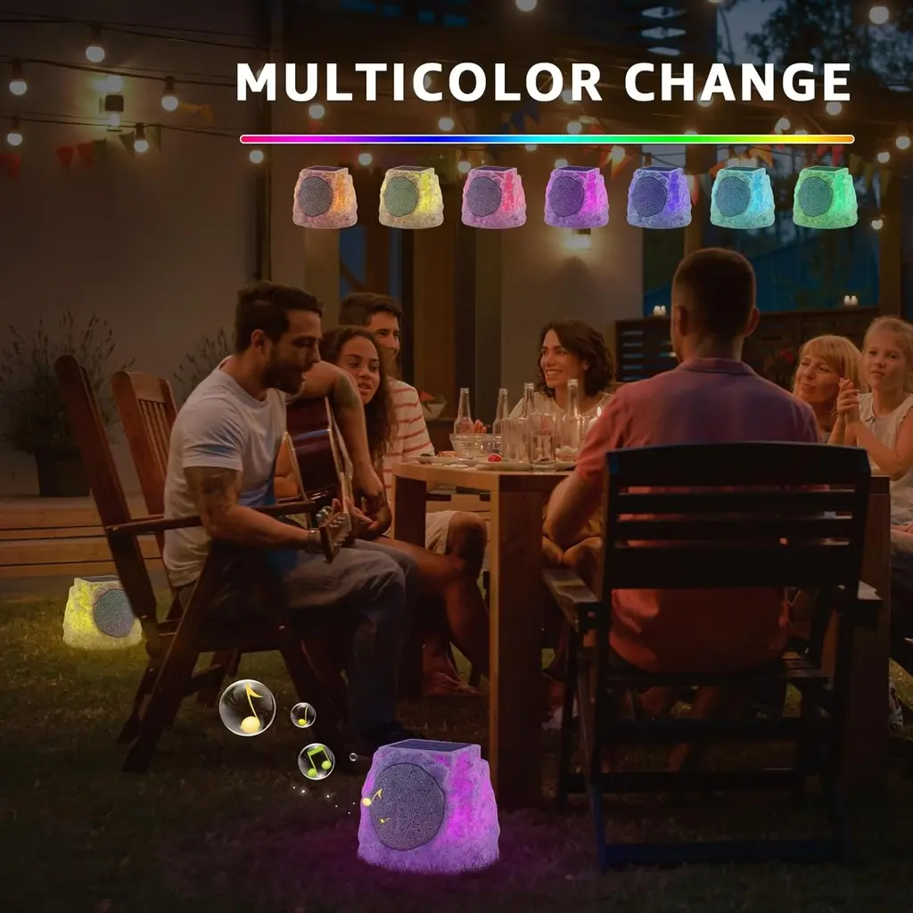 Speakers Rocher resistant à l'eau (2pcs) RGB Solaire