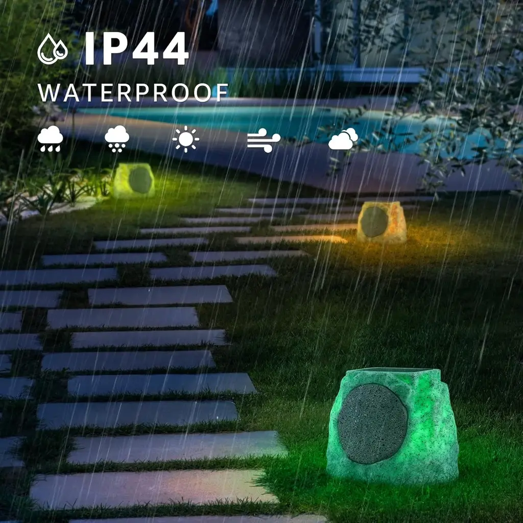 Speakers Rocher resistant à l'eau (2pcs) RGB Solaire