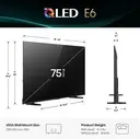 Hisens 75" E6 SmartTV Qled 4k 
