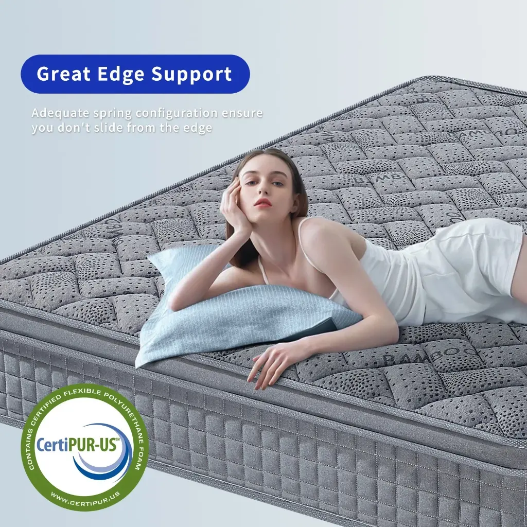 Matelas hybride OUUI 25cm – Fermeté moyenne – Mousse à mémoire de forme – Livré en boîte