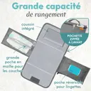 Tapis de change portable avec poche lingettes
