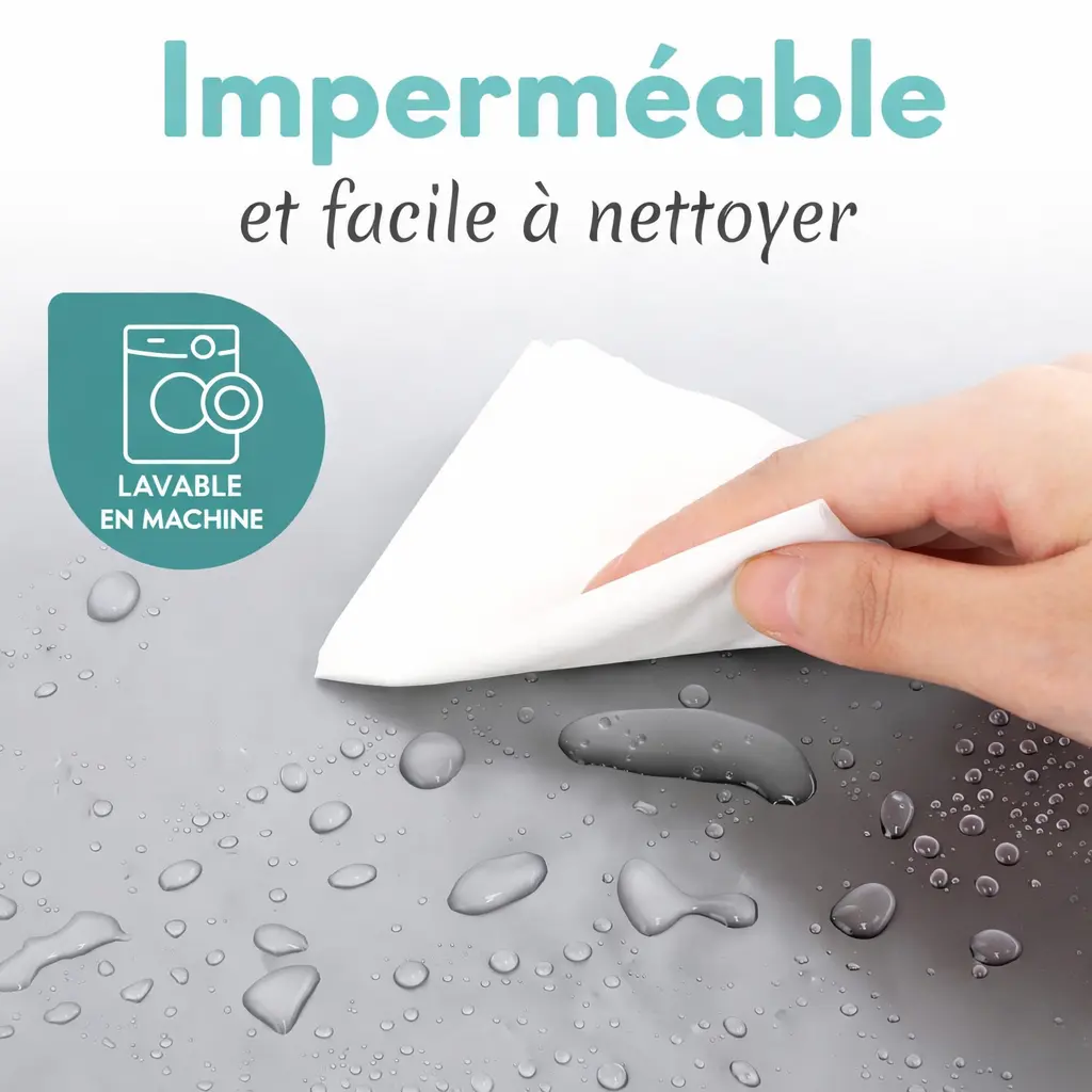 Tapis de change portable avec poche lingettes