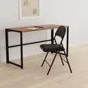 Chaises pliantes en acier rembourré – Noires – Lot de 4