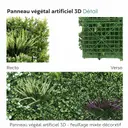 Mur végétal artificiel 100 × 100 cm – Feuillage mixte 