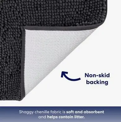 FRISCO Tapis en microfibre chenille Fish Bone+ 91,4 x 63,5 cm - Gris