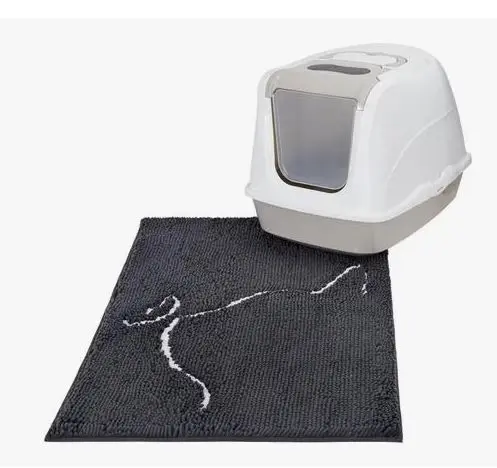 FRISCO Tapis en microfibre chenille Fish Bone+ 91,4 x 63,5 cm - Gris