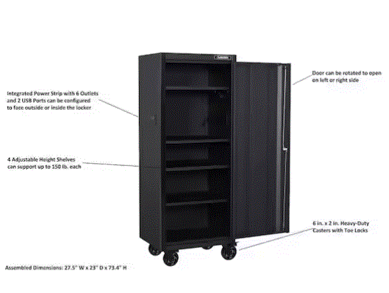 HUSKY Armoire à outils a roulettes-4 etageres- 69.85LR*58.42PR*186.44HT