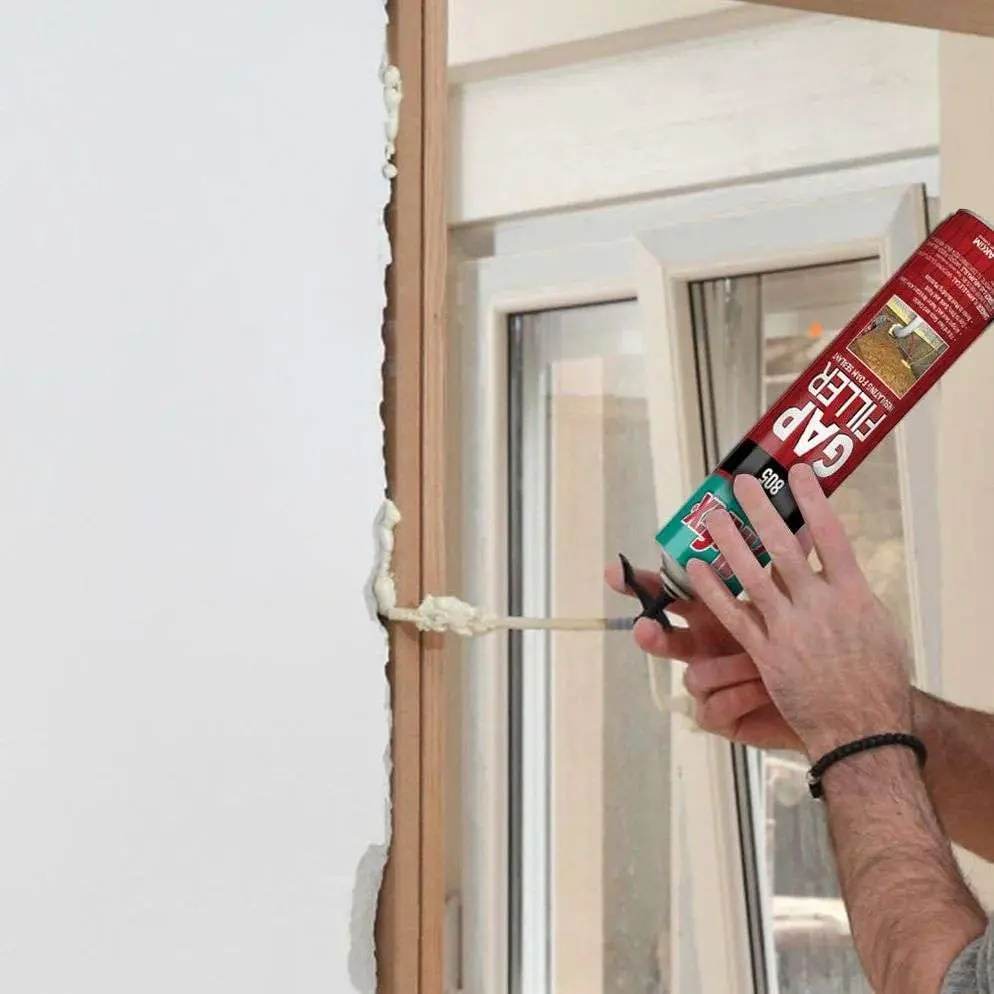 Mousse expansive polyuréthane AKFIX 805 – Colmatage et isolation portes & fenêtres, étanche, 340 g