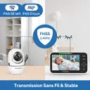 Babyphone Vidéo HelloBaby 5” Sans Wi-Fi – Écran HD, Batterie 30 h,