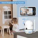 Babyphone Vidéo HelloBaby 5” Sans Wi-Fi – Écran HD, Batterie 30 h,