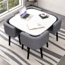 Table carrée blanche et 4 chaises (2 cartons)