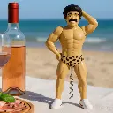 Tire-Bouchon Homme Muscleman Moustache 20cm Modèle