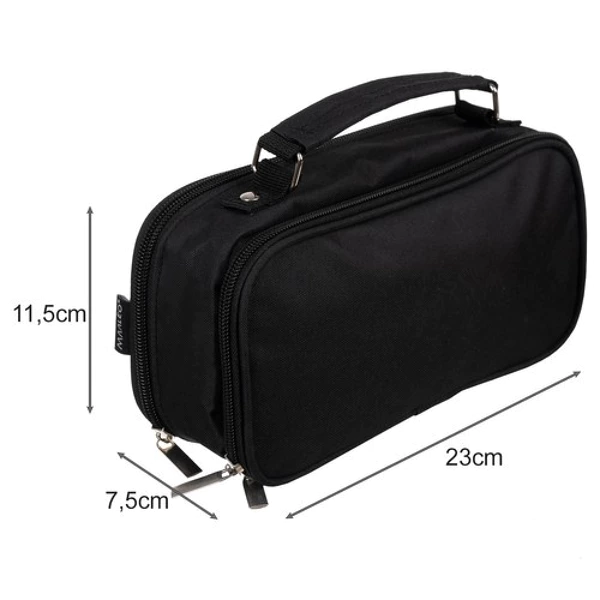 Trousse crayons double extensible noir Maaleo