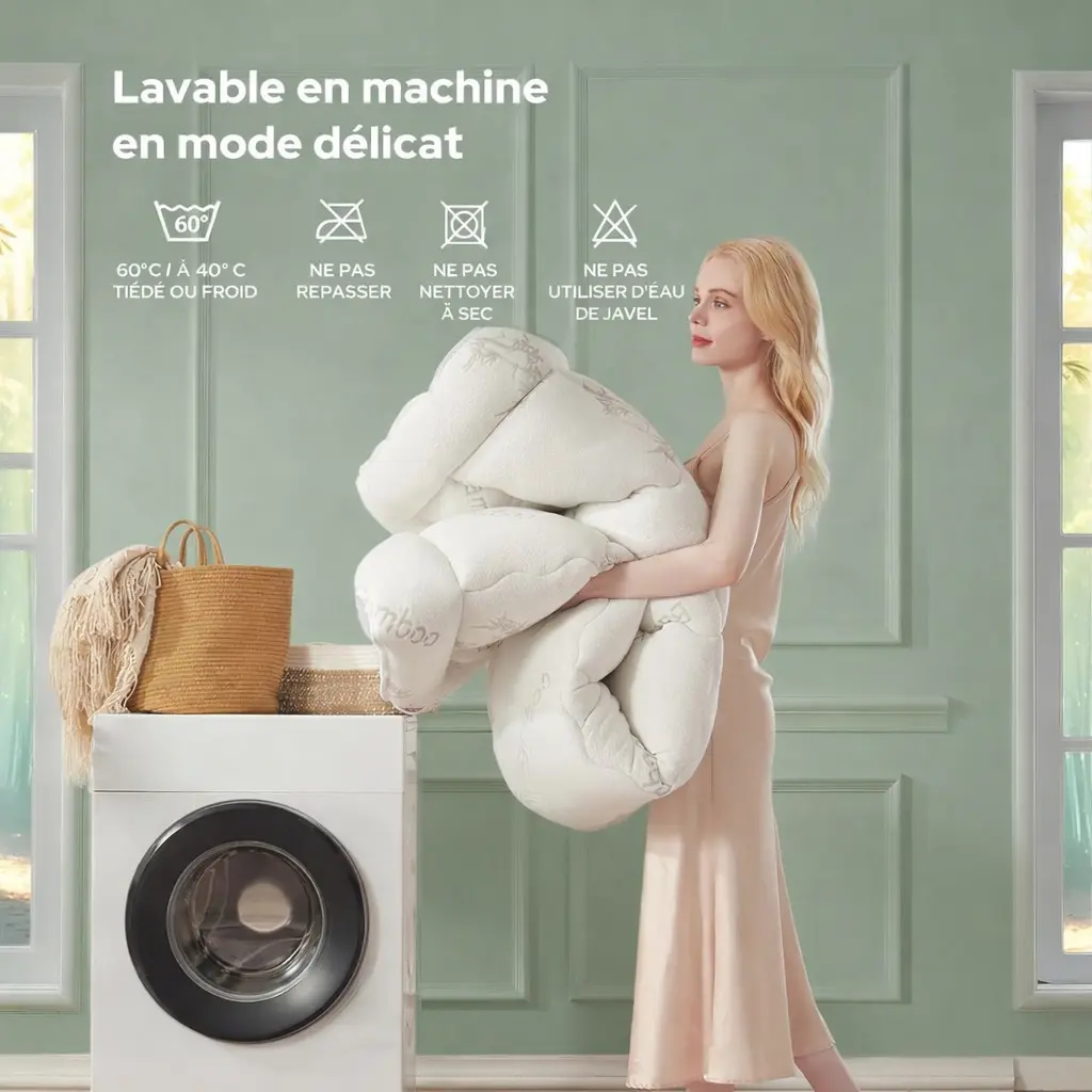 Surmatelas BEDLORE en bambou – épais, respirant, soulage le dos