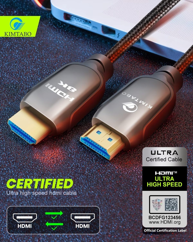 Câble HDMI 2.1 8K 5 m – Ultra Haute Vitesse 48 Gbps – 4K 120Hz / 144Hz