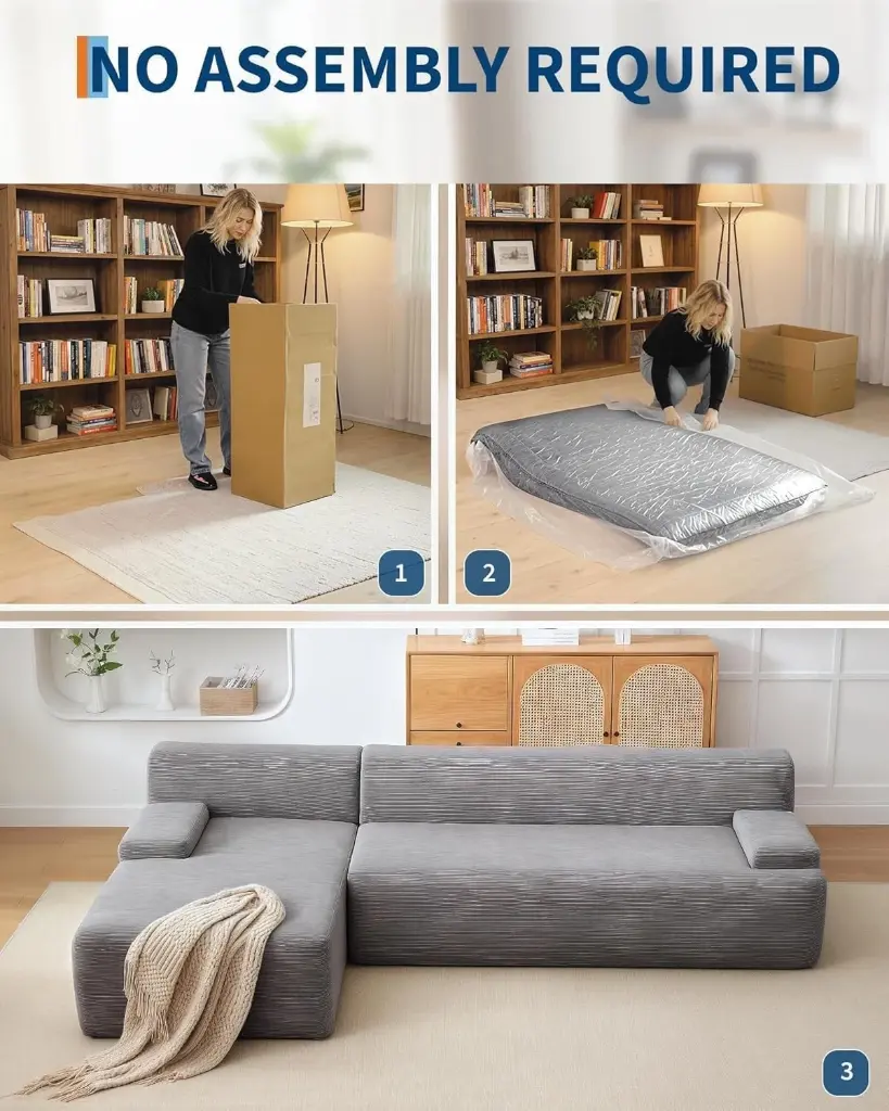 Canapé d’Angle Modulaire XXL – Élégance, Confort et Modularit