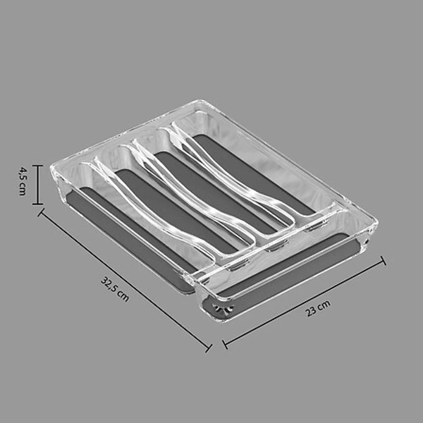 Range couverts gris 5 compartiments