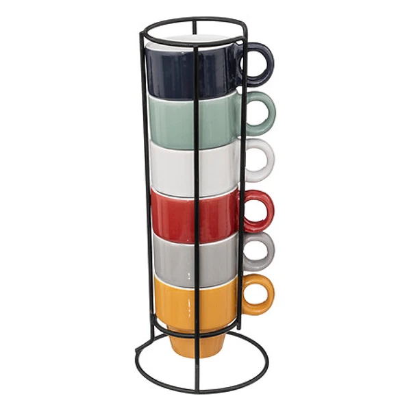 Rack 6 tasses multicolore