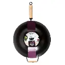 Wok acier manche bois