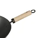 Wok acier manche bois