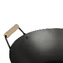 Wok acier manche bois