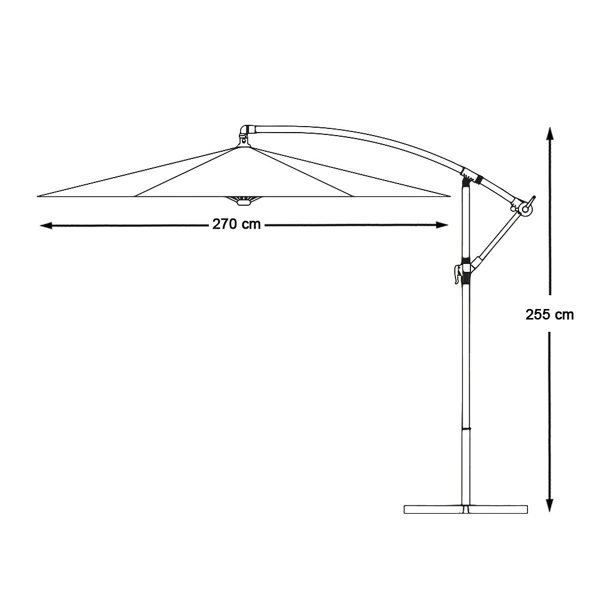 Parasol suspendu 2,7 m crème