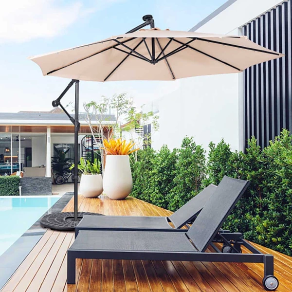 Parasol suspendu 2,7 m crème