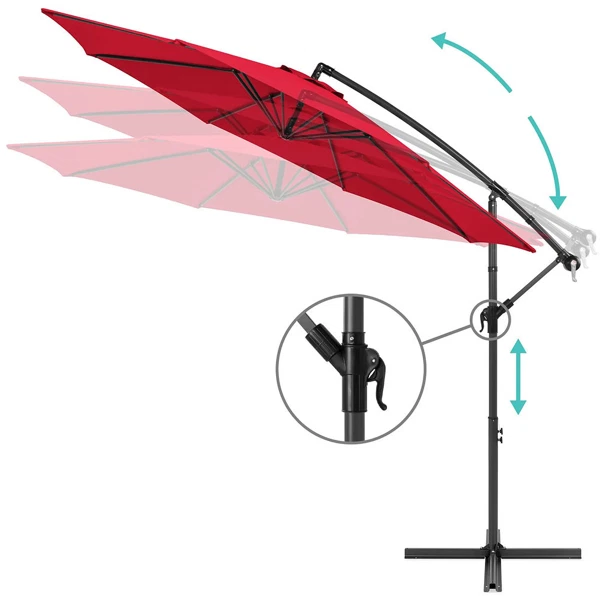 Parasol suspendu 2,7 m rouge