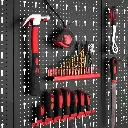 Panneau porte-outils mural en métal avec crochets