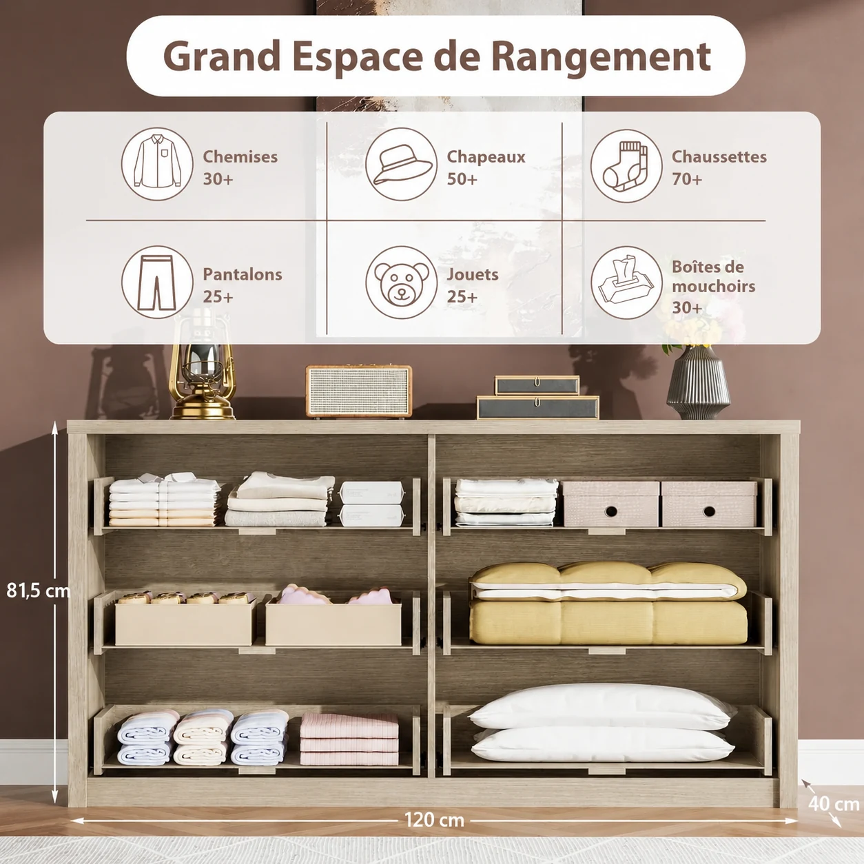 Grande Commode Moderne 6 Tiroirs